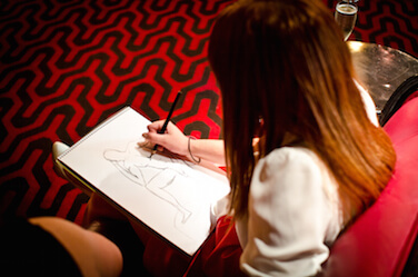 hen drawing a naked man