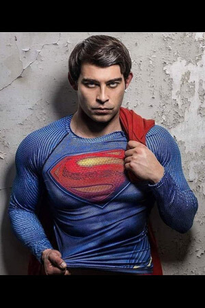 auckland male strip show performer dressed as superman in northcote point